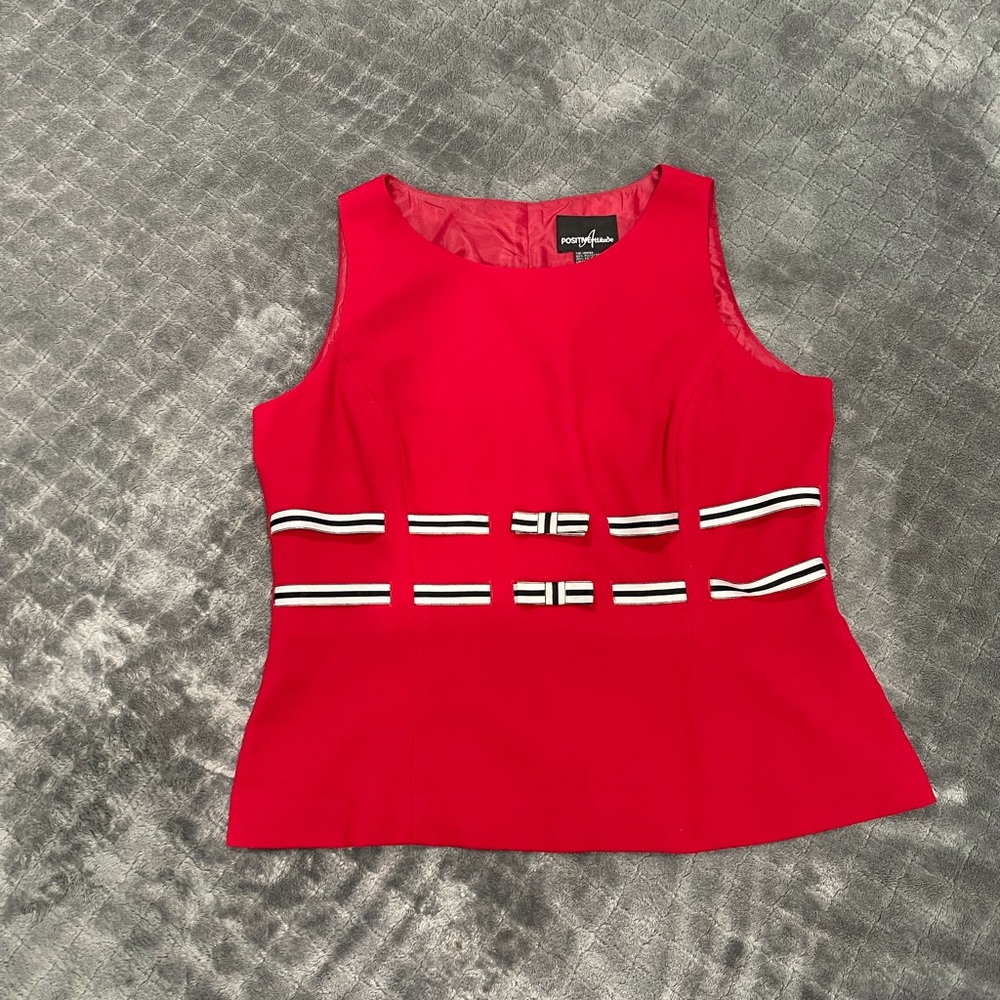 Positive Attitude Red Sleeveless Top